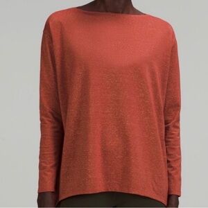 Lululemon Back in Action Long Sleeve Shirt Spark Cayenne size 10